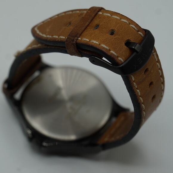 Timex Camel Brown Leather Black Dial Retrograde Quartz Watch - Picture 6 of 6
